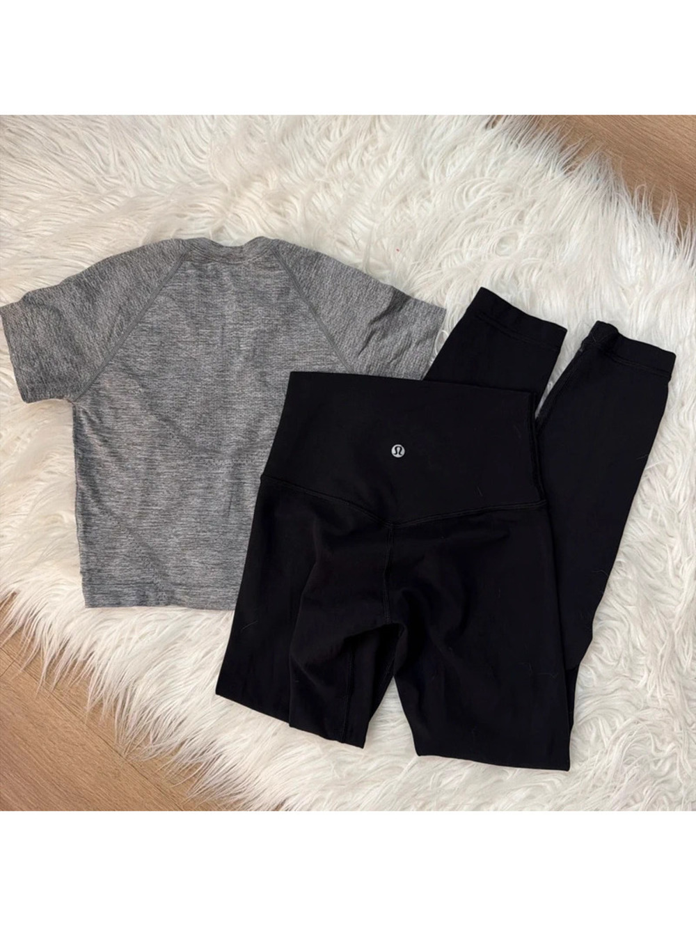Lululemon black high-waisted leggings 25” and cropped top size